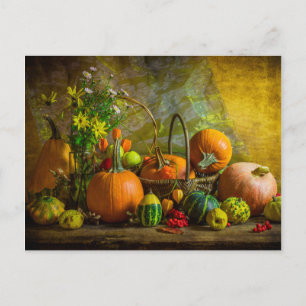 Halloween Herbst Kürbis Tischdekoration Postkarte