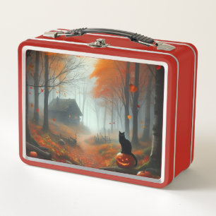 Halloween/Herbst/Spätherbst/Kürbis/Katze Metall Brotdose