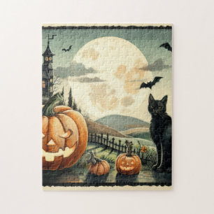 Halloween/Herbst/Spätherbst/Kürbis/Katze Puzzle