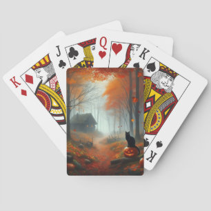 Halloween/Herbst/Spätherbst/Kürbis/Katze Spielkarten