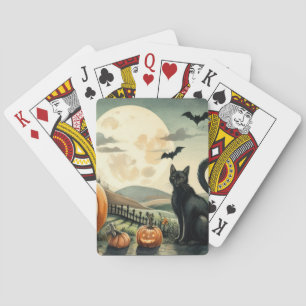 Halloween/Herbst/Spätherbst/Kürbis/Katze Spielkarten