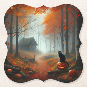 Halloween/Herbst/Spätherbst/Kürbis/Katze Untersetzer