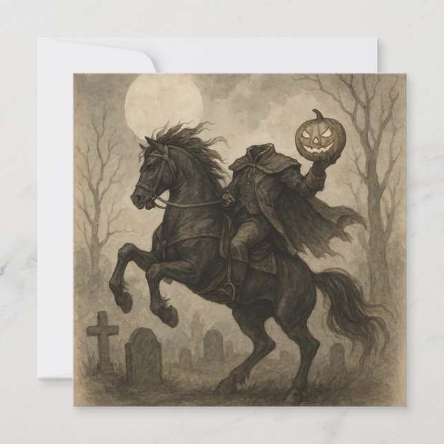 Halloween/Herbst: Vintag/gotisch Einladung (Vorderseite)