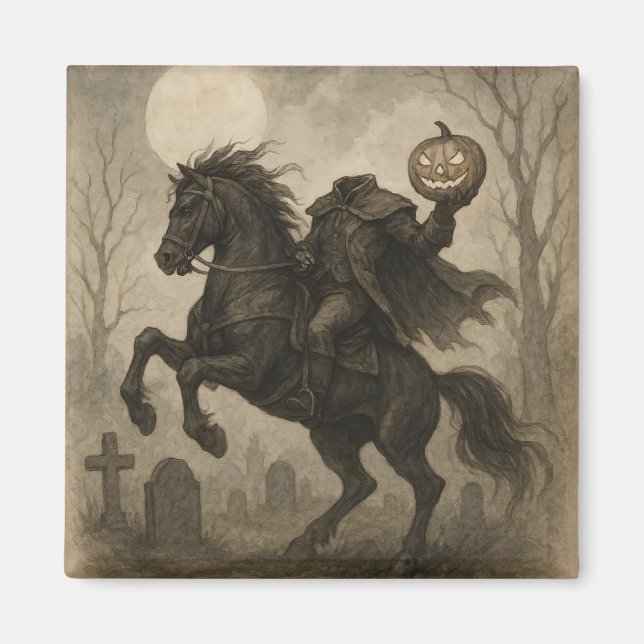 Halloween/Herbst: Vintag/gotisch Magnet (Vorne)