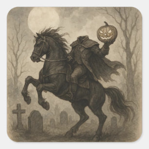 Halloween/Herbst: Vintag/gotisch Quadratischer Aufkleber