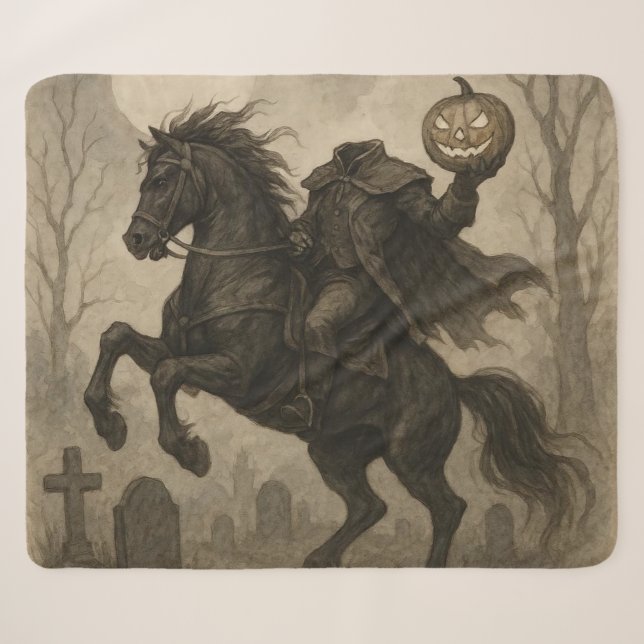 Halloween/Herbst: Vintag/gotisch Sherpadecke (Vorderseite (Horizontal))