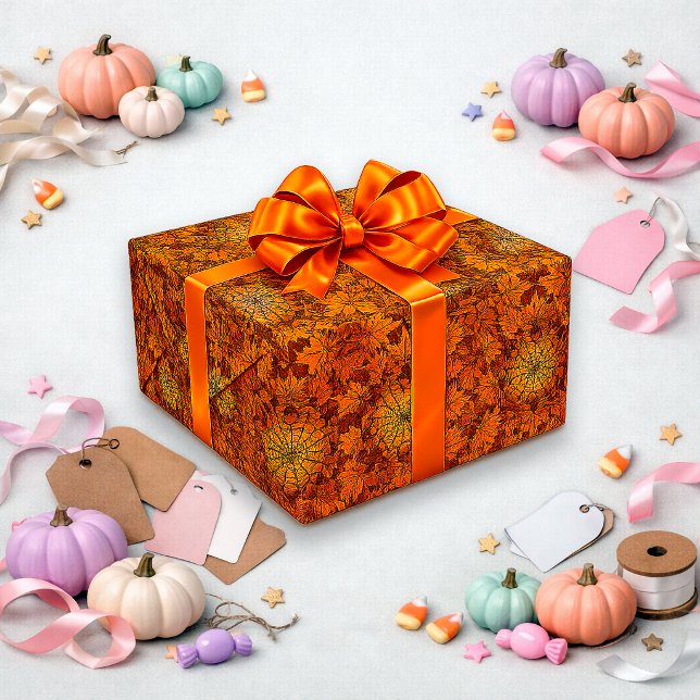 Halloween Herbstblatt-Musterdesign Geschenkpapier (Von Creator hochgeladen)