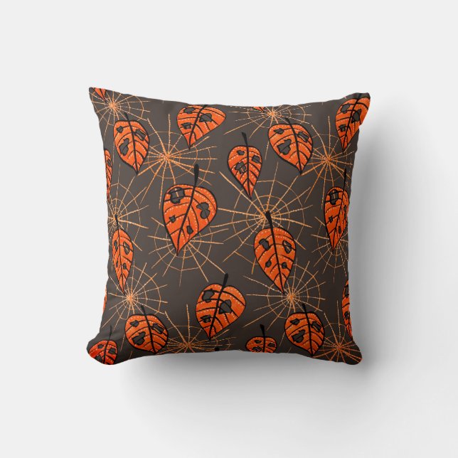 Halloween-Herbstblätter Kissen (Vorderseite)