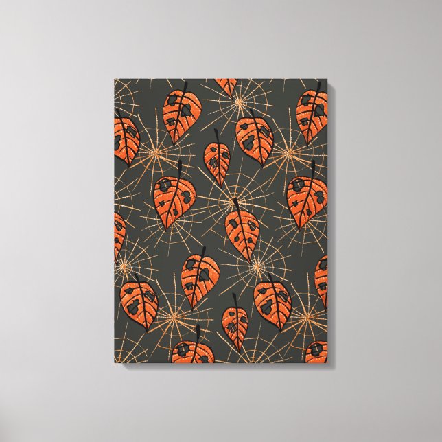 Halloween-Herbstblätter Leinwanddruck (Vorderseite)