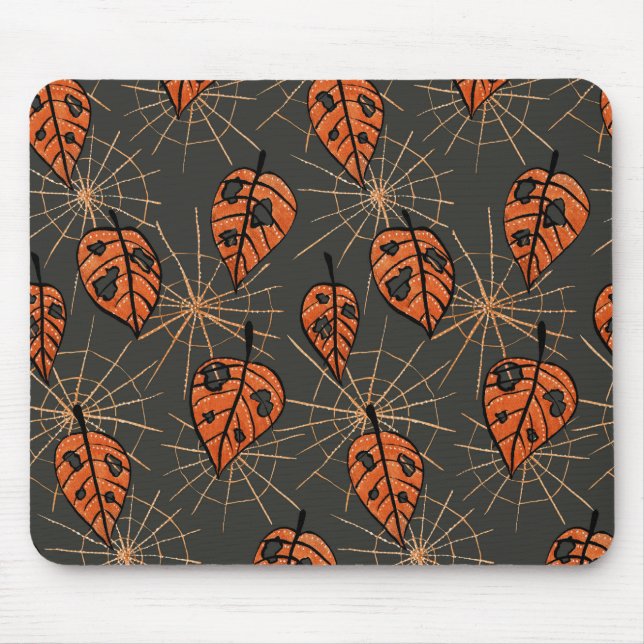 Halloween-Herbstblätter Mousepad (Vorne)