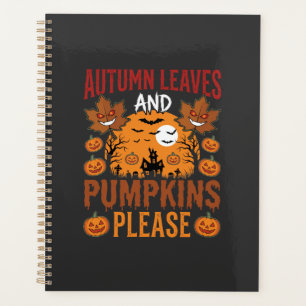 Halloween Herbstblätter und Kürbisse Gruseliger Ve Planer