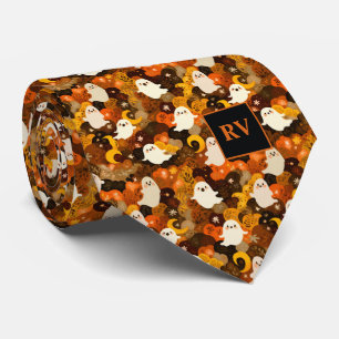 Halloween-Herbstghost Mit Monogramm Krawatte
