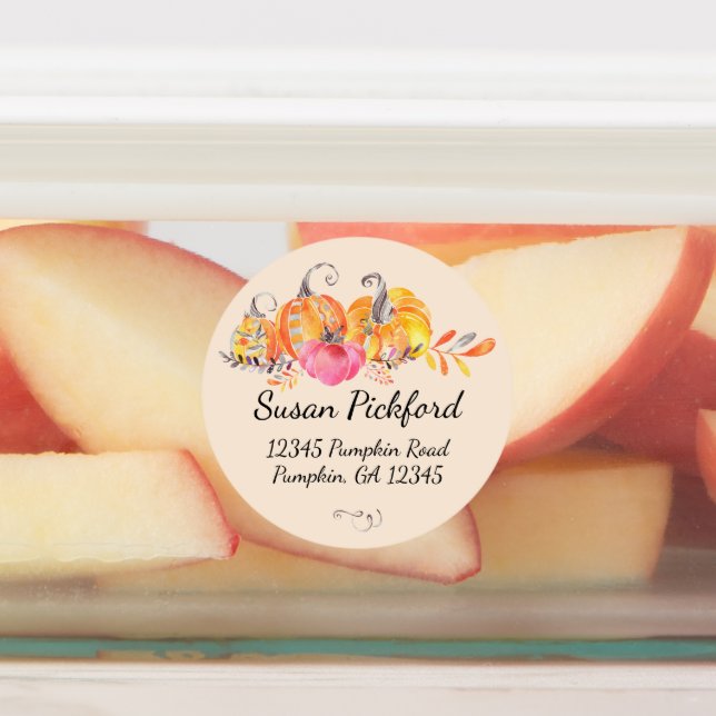 Halloween Herbstkürme Wasserfarbenfarbe Etiketten (Befestigt)