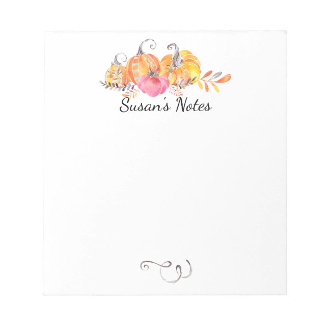 Halloween Herbstkürme Wasserfarbenfarbe Notizblock (Vorderseite)