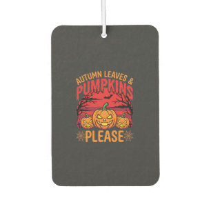Halloween Herbstlaub und Kürbisse Bitte Design Autolufterfrischer