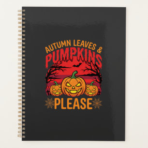 Halloween Herbstlaub und Kürbisse Bitte Design Planer