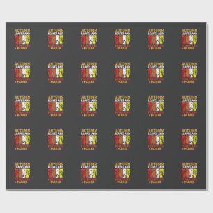 Halloween Herbstlaub und Kürbisse Vintage-Design Geschenkpapier