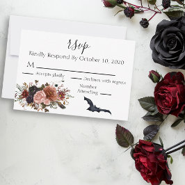 Halloween-Herbstwasserfarbe Blume RSVP Karte