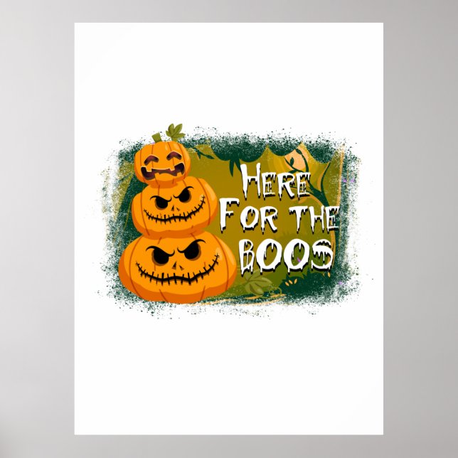 Halloween Here For The Boos Birthday Poster (Vorne)
