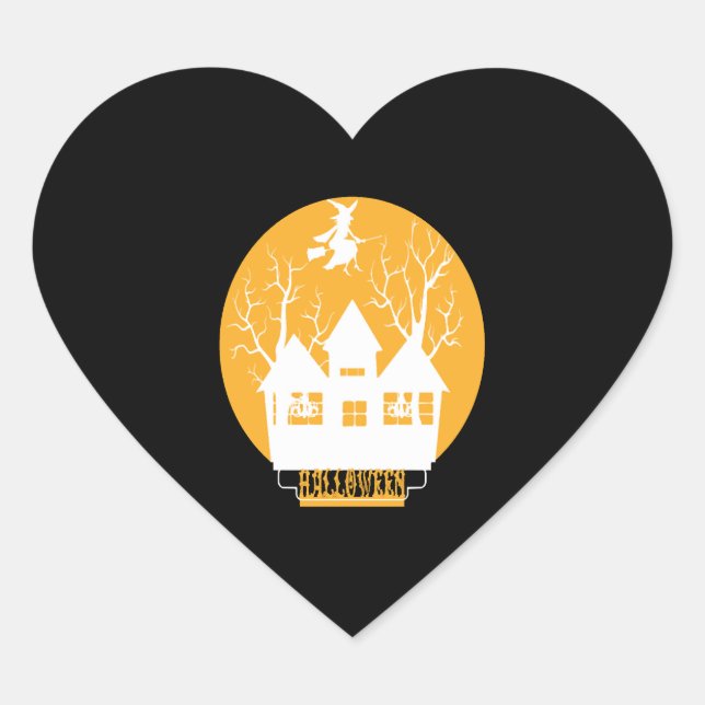 Halloween Herz-Aufkleber (Vorderseite)
