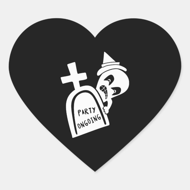 Halloween Herz-Aufkleber (Vorderseite)