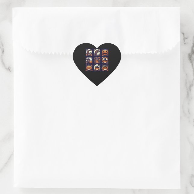 Halloween Herz-Aufkleber (Tasche)