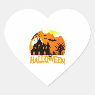 Halloween Herz-Aufkleber
