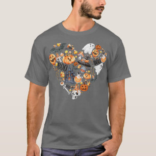 Halloween Herz mit Pumpkins Ghosts Spuk Haus T-Shirt