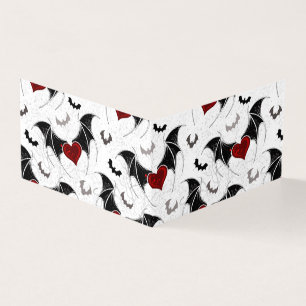 Halloween-Herz mit schwarzen Fledermausflügeln