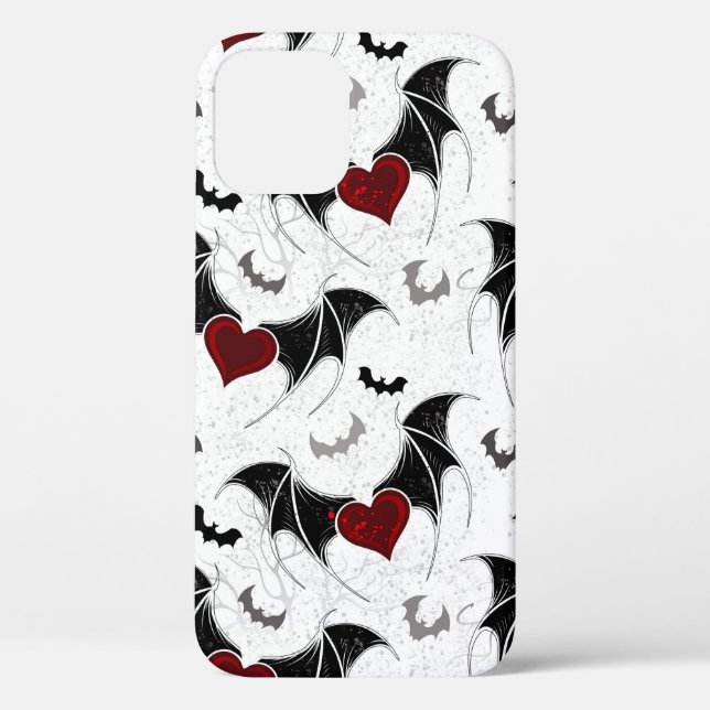 Halloween-Herz mit schwarzen Fledermausflügeln Case-Mate iPhone Hülle (Rückseite)