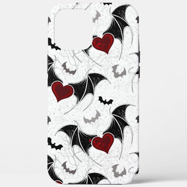 Halloween-Herz mit schwarzen Fledermausflügeln Case-Mate iPhone Hülle (Rückseite)