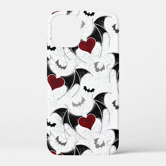 Halloween-Herz mit schwarzen Fledermausflügeln Case-Mate iPhone Hülle (Rückseite)