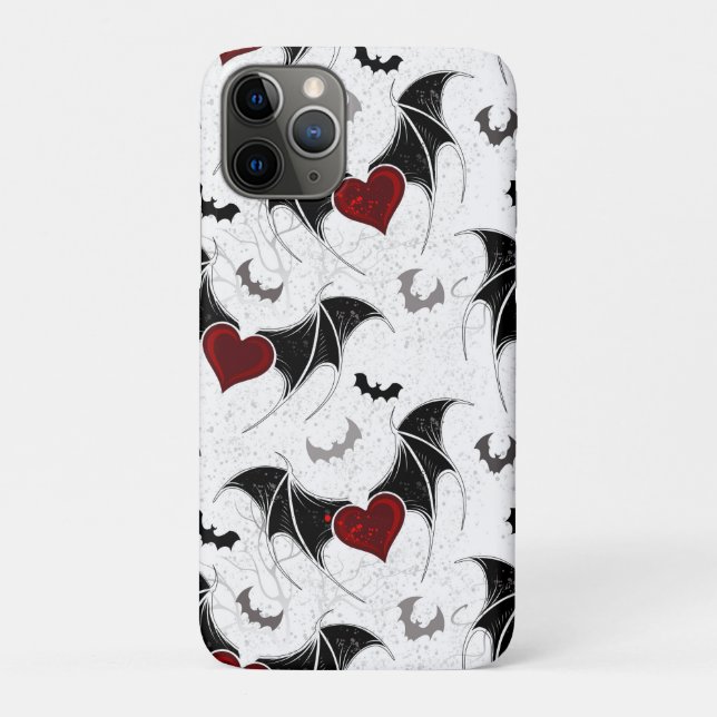 Halloween-Herz mit schwarzen Fledermausflügeln Case-Mate iPhone Hülle (Rückseite)