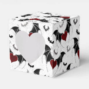 Halloween-Herz mit schwarzen Fledermausflügeln Geschenkschachtel