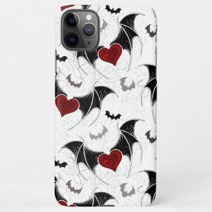 Halloween-Herz mit schwarzen Fledermausflügeln iPhone 11Pro Max Hülle