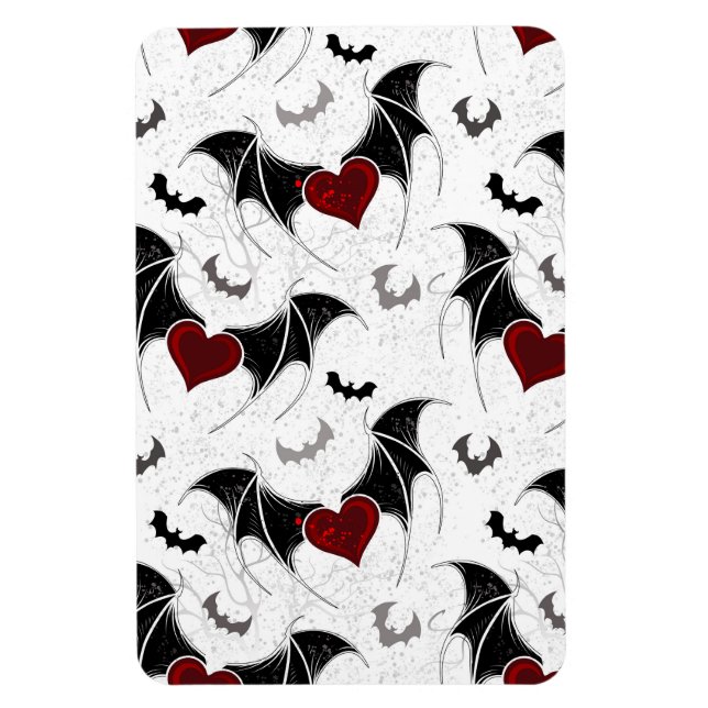 Halloween-Herz mit schwarzen Fledermausflügeln Magnet (Vertikal)