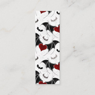 Halloween-Herz mit schwarzen Fledermausflügeln Mini Visitenkarte