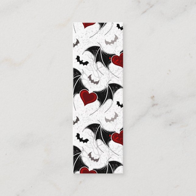Halloween-Herz mit schwarzen Fledermausflügeln Mini Visitenkarte (Vorderseite)