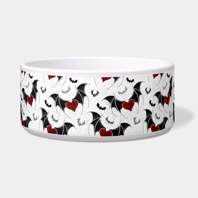 Halloween-Herz mit schwarzen Fledermausflügeln Napf (Vorderseite)
