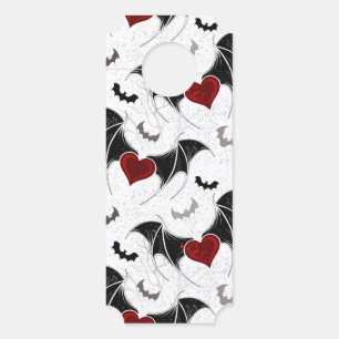 Halloween-Herz mit schwarzen Fledermausflügeln Türanhänger