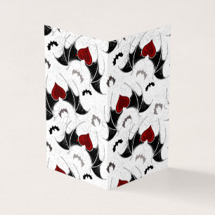 Halloween-Herz mit schwarzen Fledermausflügeln Visitenkarten