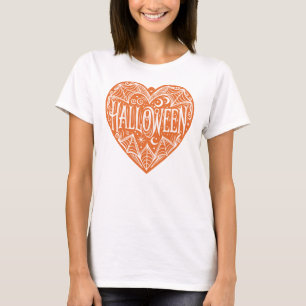 Halloween-Herz, Orange Herzform, Feiertag T-Shirt