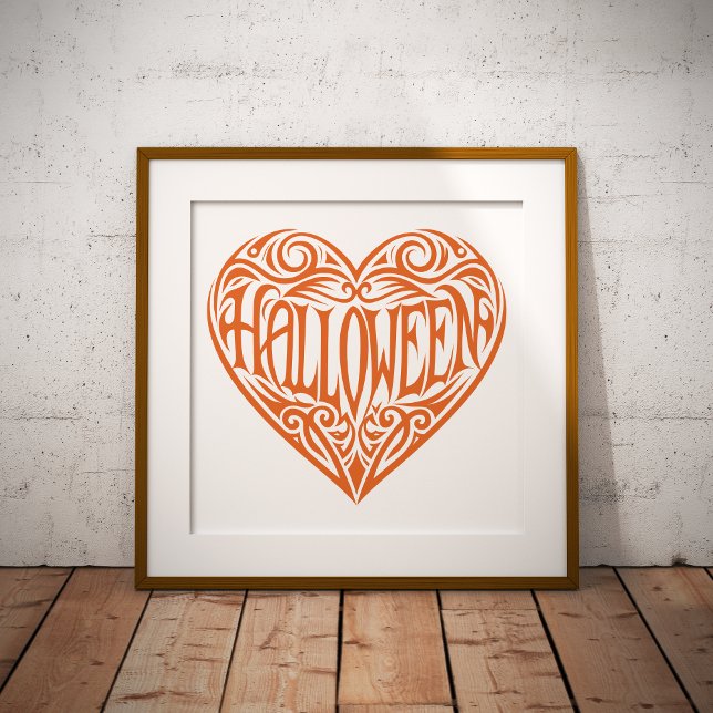 Halloween-Herz, Oranges Herz, Feiertag Poster (Von Creator hochgeladen)