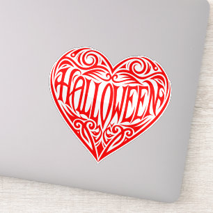 Halloween-Herz, rotes Herz, Feiertag Aufkleber