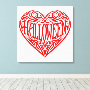 Halloween-Herz, rotes Herz, Feiertag Leinwanddruck