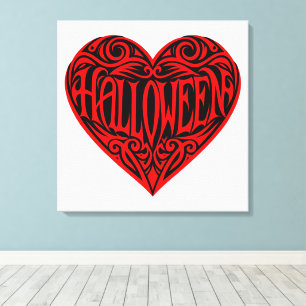 Halloween-Herz, rotes Herz, Feiertag Leinwanddruck