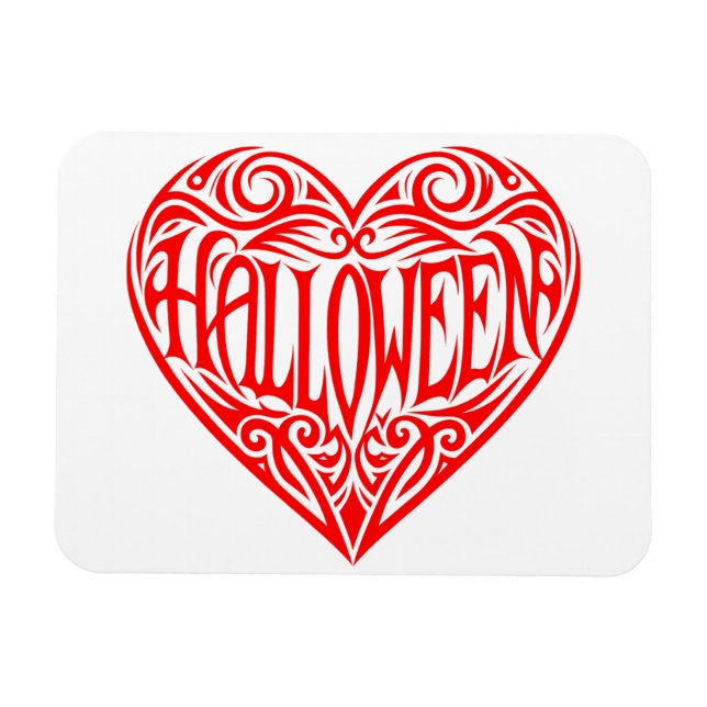 Halloween-Herz, rotes Herz, Feiertag Magnet (Horizontal)