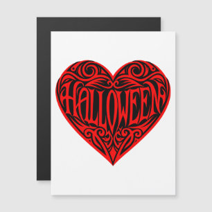 Halloween-Herz, rotes Herz, Feiertag Magneteinladung