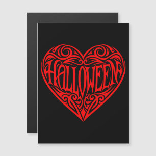 Halloween-Herz, rotes Herz, Feiertag Magneteinladung