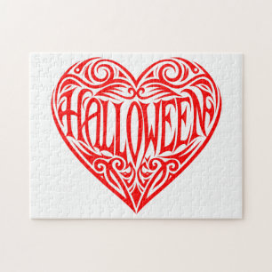 Halloween-Herz, rotes Herz, Feiertag Puzzle